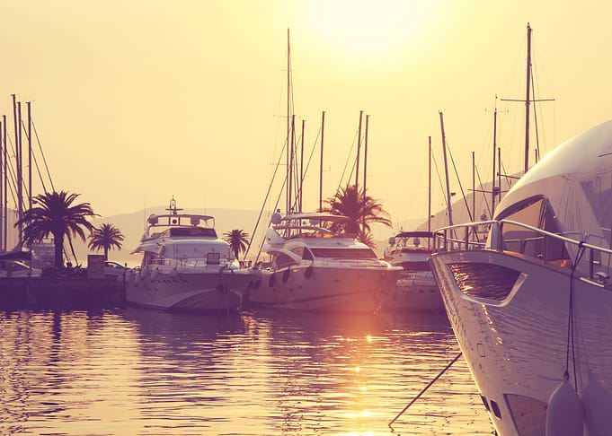 Luxury yachts in gold