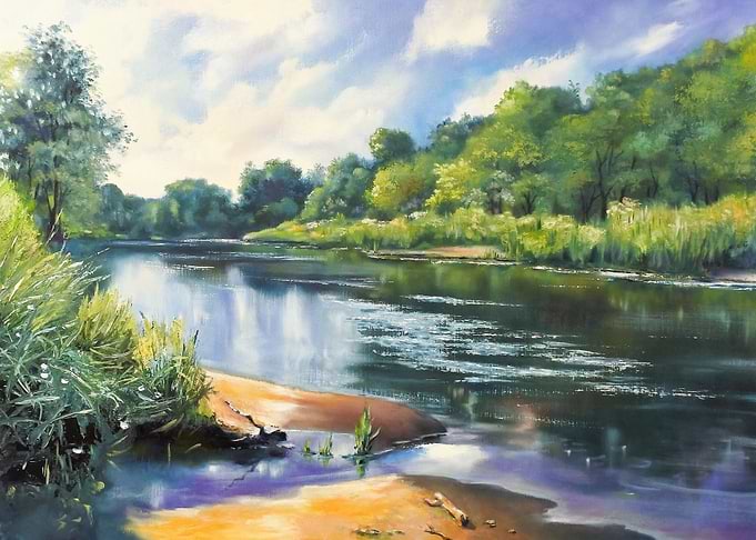 By the river