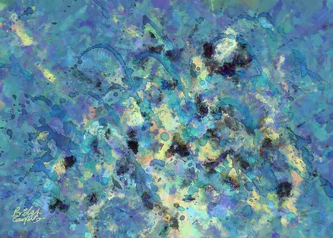 Abstract Distorted Teal