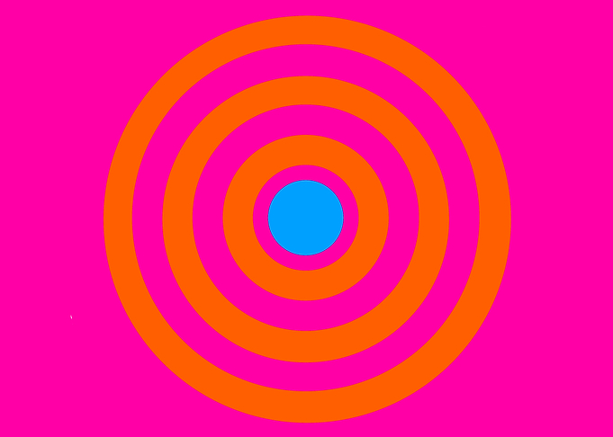 Blue Dot on Pink