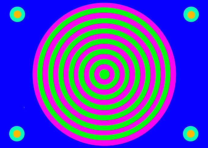 Five Circles on Blue