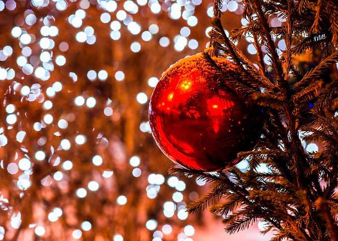 Red Ball White Reflections
