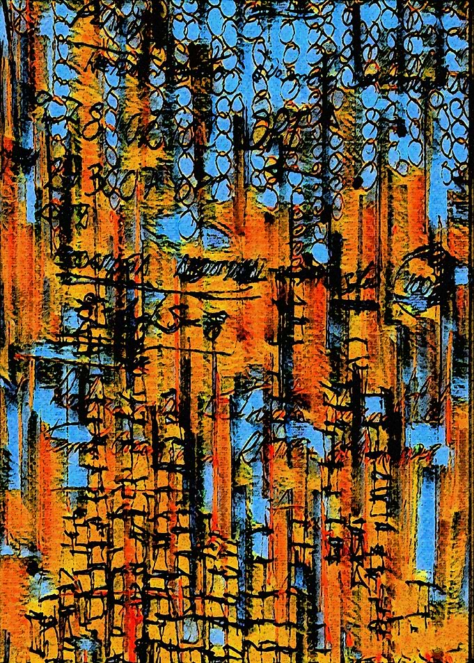 Orange Blue Black