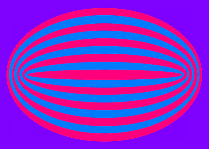 Blue and Red Elipse