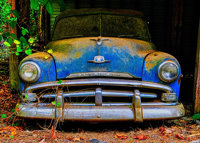 Blue Car Waiting