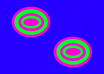 Two Ellipses on Blue