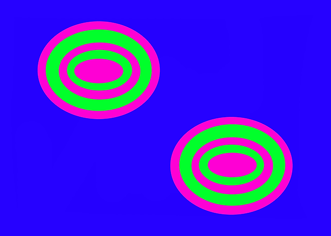 Two Ellipses on Blue