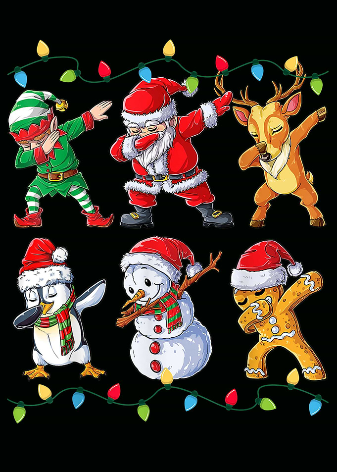 Dabbing Santa Elf Friends
