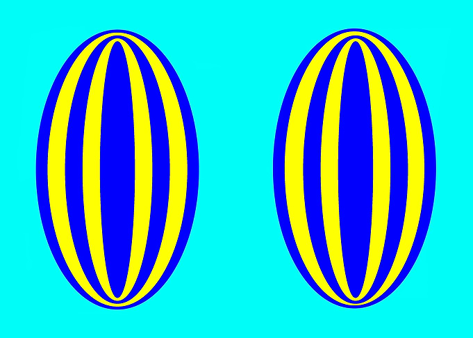 2 Blue and Yellow Elipses