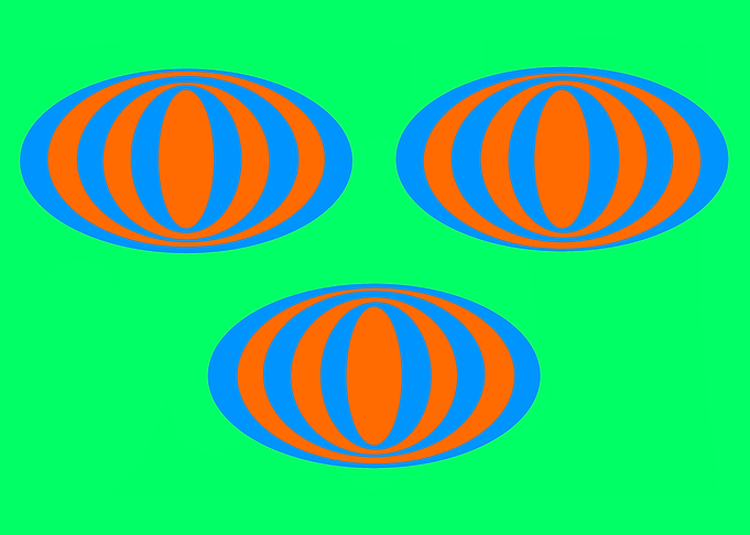 3 Blue and Orange Elipses