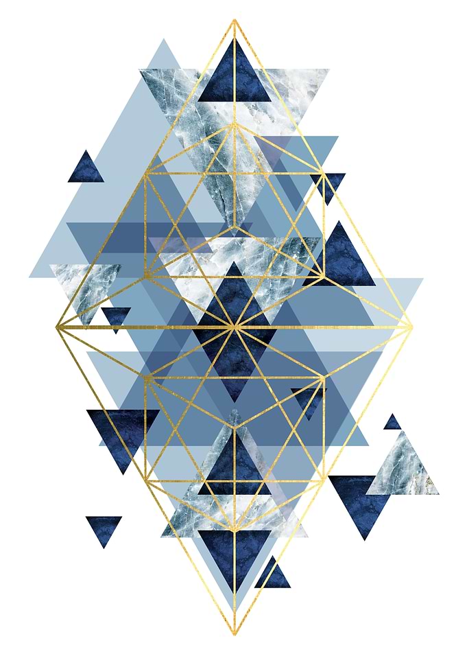 Navy Gold Geo