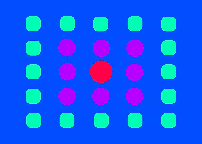 Red Dot on Blue