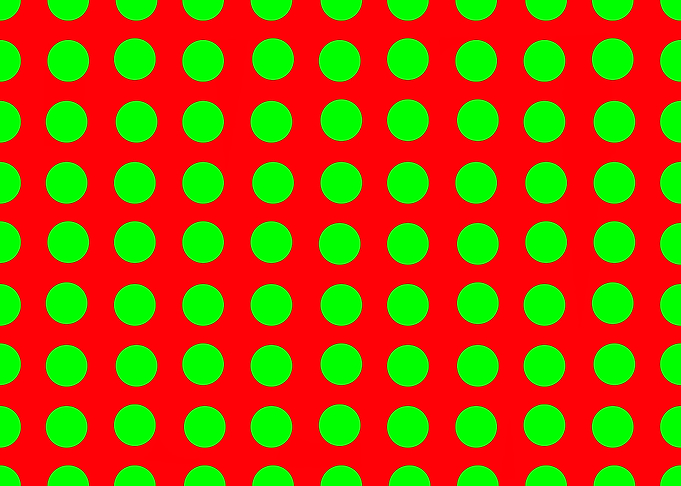 Green Dots on Red