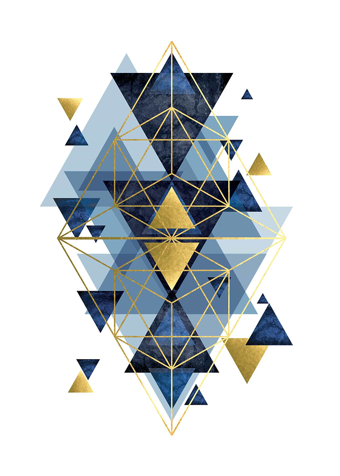 Blue and Gold Geometric