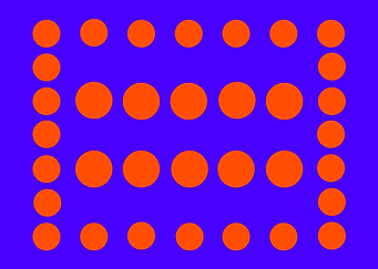 Orange Dots on Blue