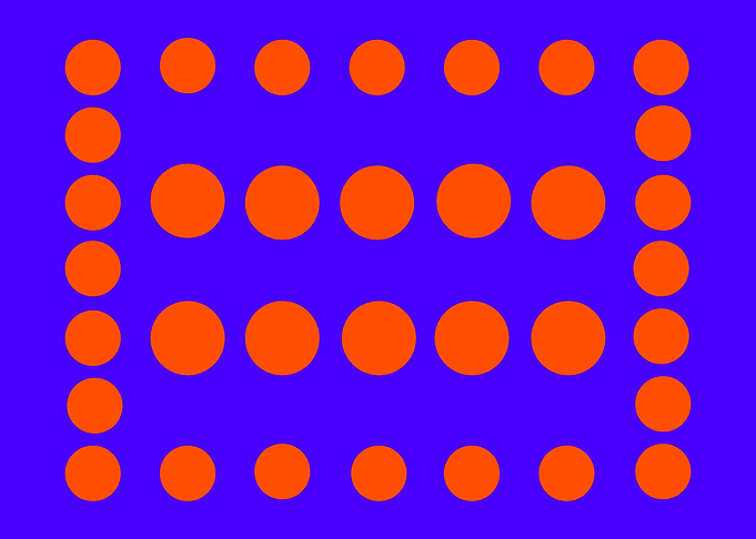 Orange Dots on Blue
