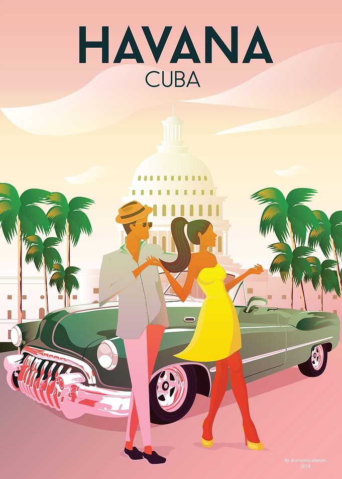 Havana Cuba travel Poster