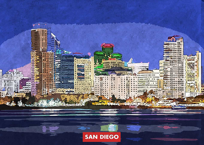 San Diego Skyline USA Cali