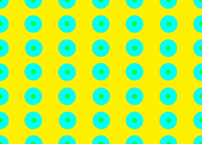 Blue Green Dots on Yellow
