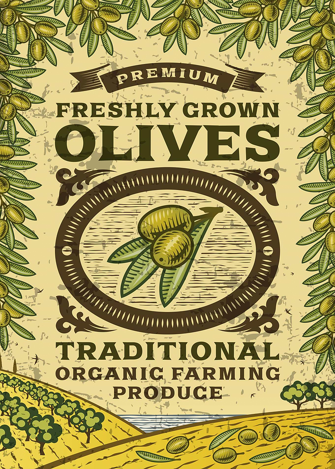 Olive retro poster