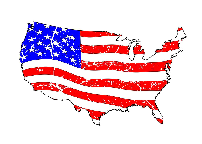 USA Grunge Flag Map