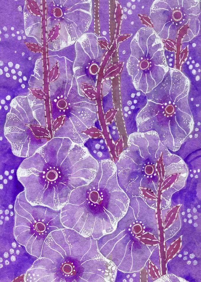 Hollyhock Mallows Flowers