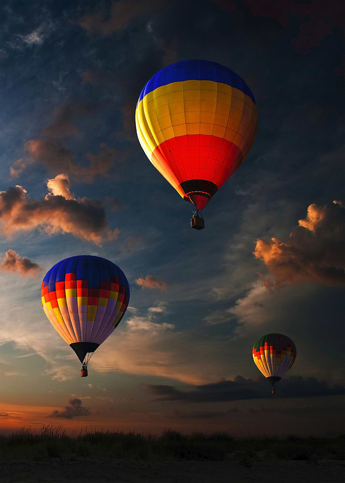 Balloons in the sky