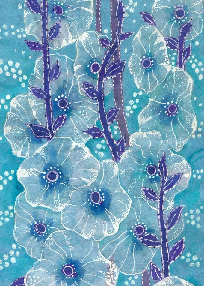Hollyhock Mallows Flowers