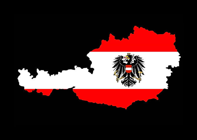 Austrian Flag and Map