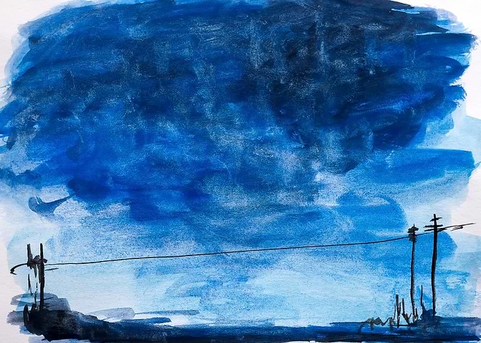 Dark night watercolor
