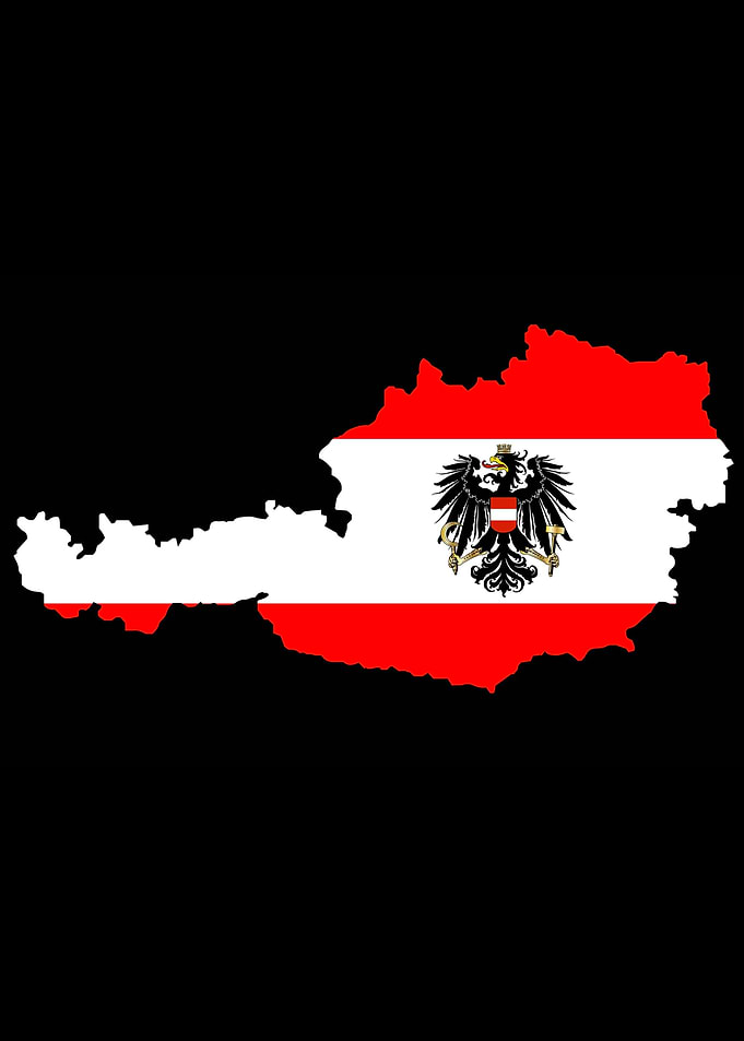 Austrian Flag and Map