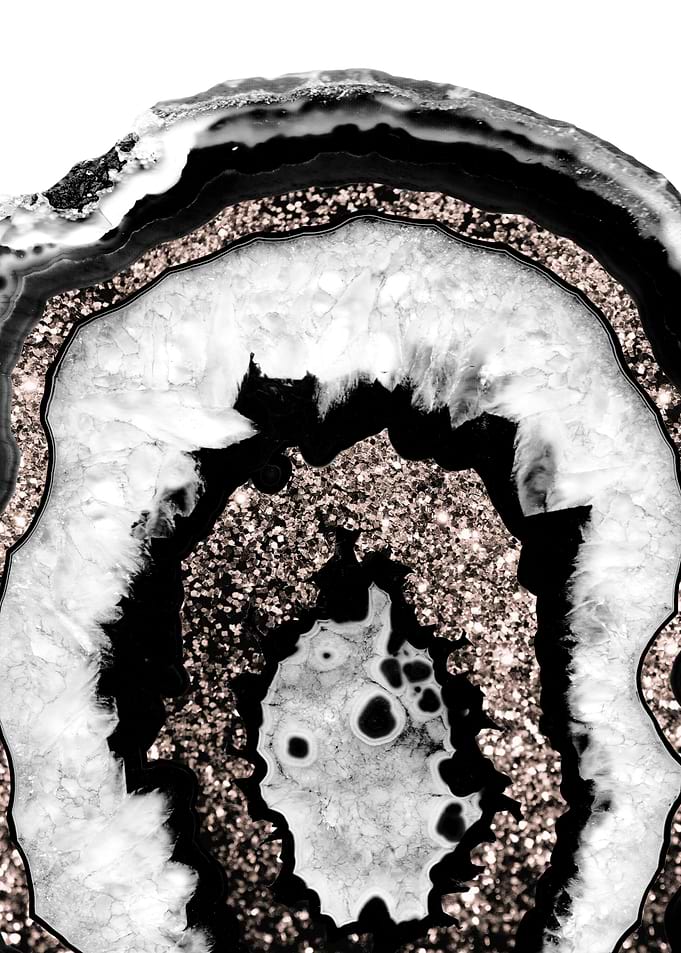 Gray Black White Agate 1b