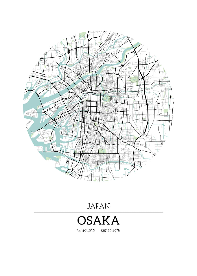 Osaka Japan City Map