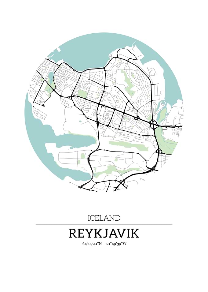 Reykjavik Iceland City Map