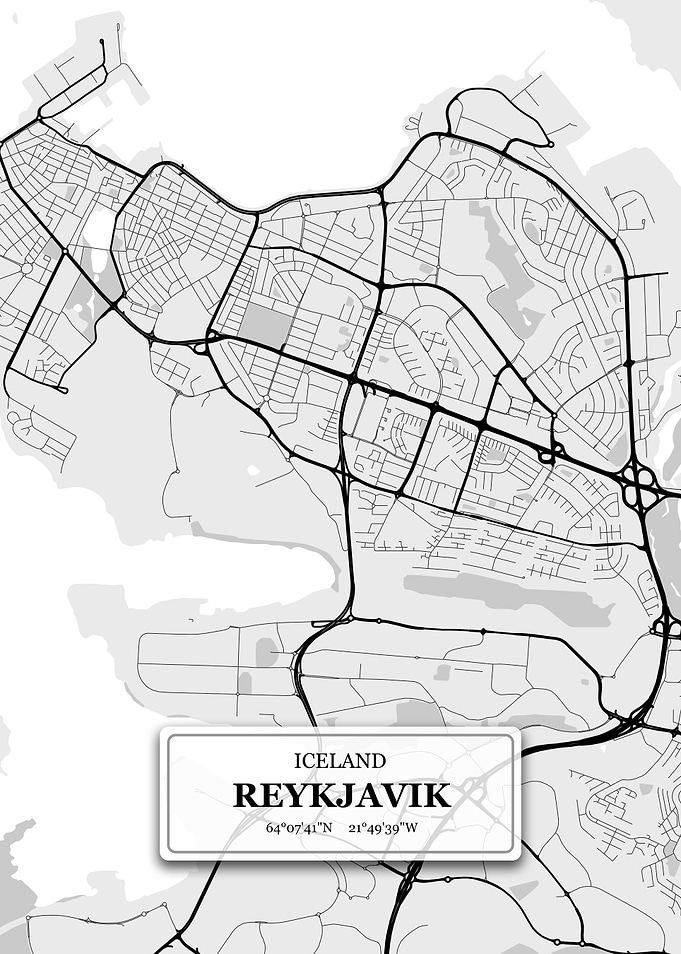 Reykjavik Iceland City Map