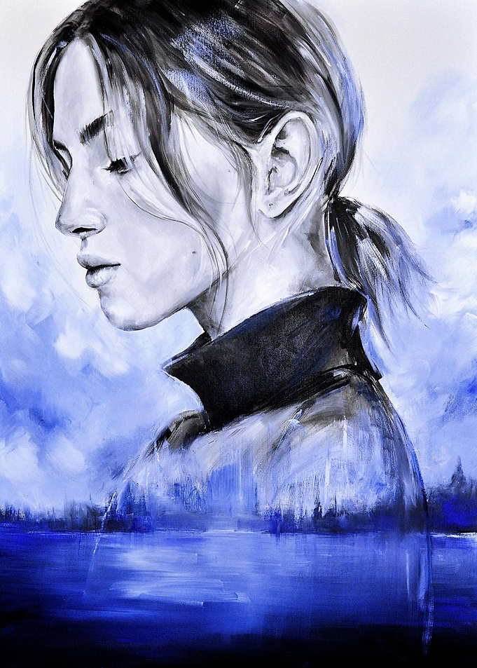Double Exposure BLUE GIRL
