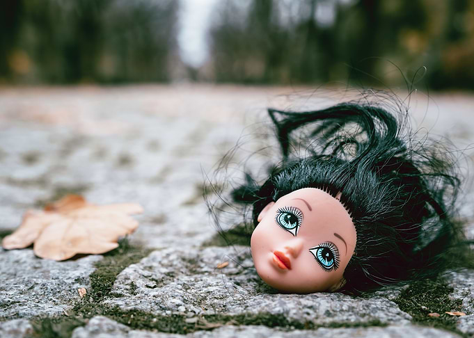 weird dark doll portrait