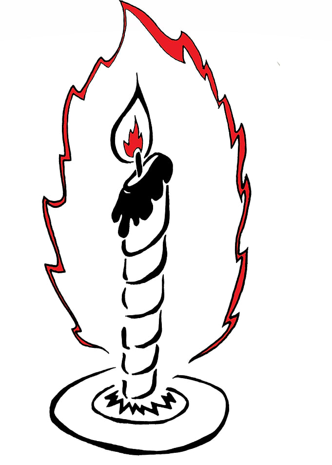 Candle in flames