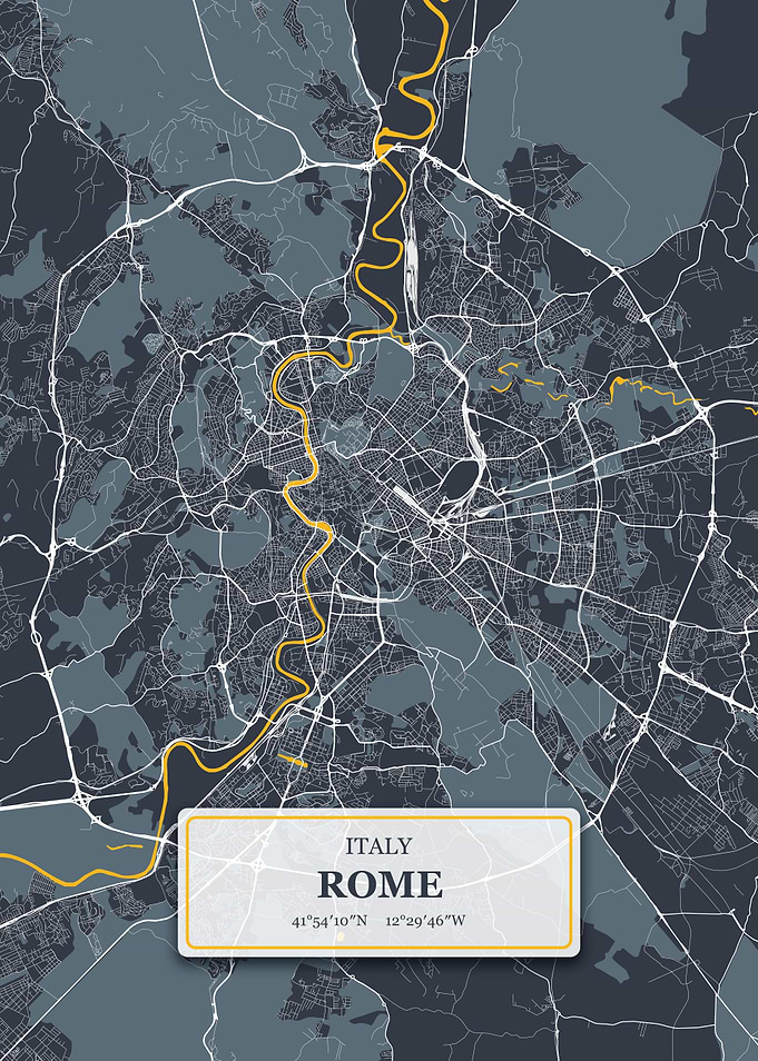 Rome Italy City Map
