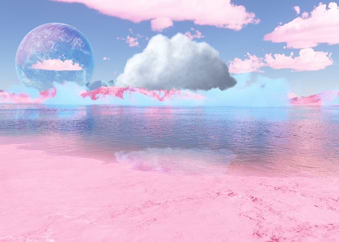 Vaporwave Planet Surreal