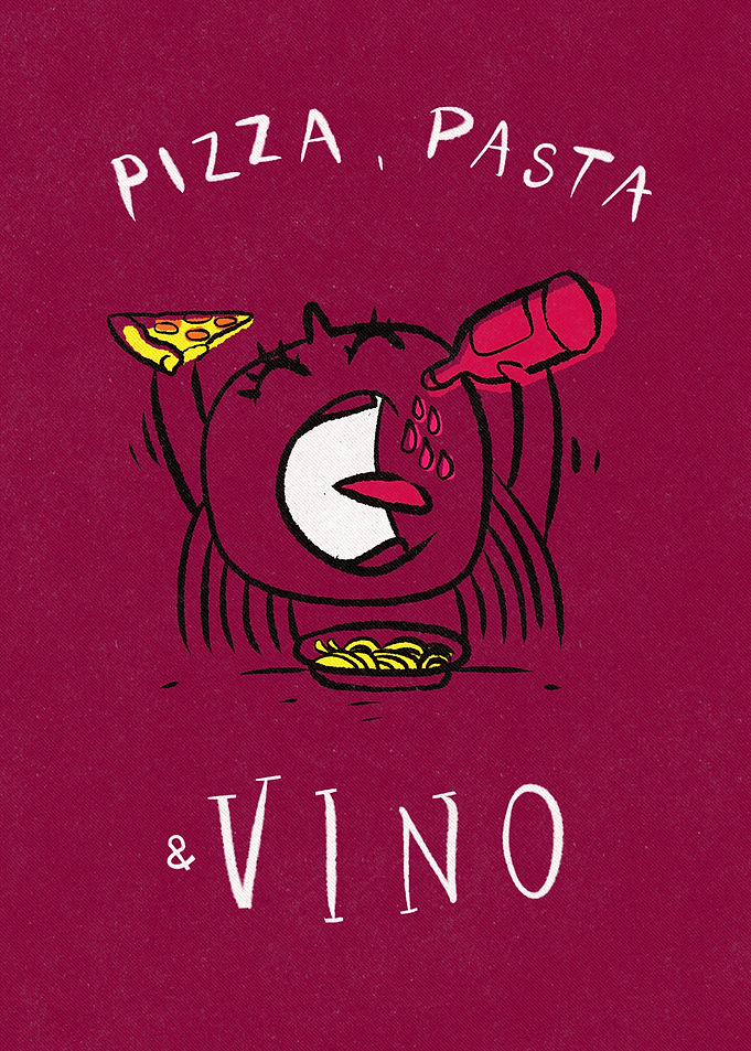 Pizza pasta vino