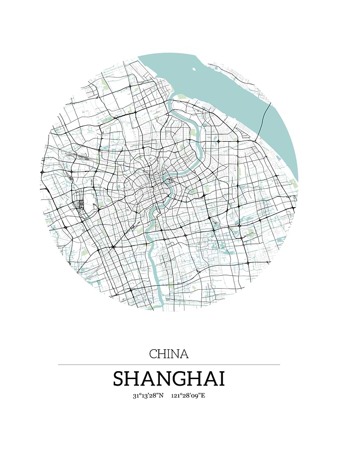 Shanghai China City Map