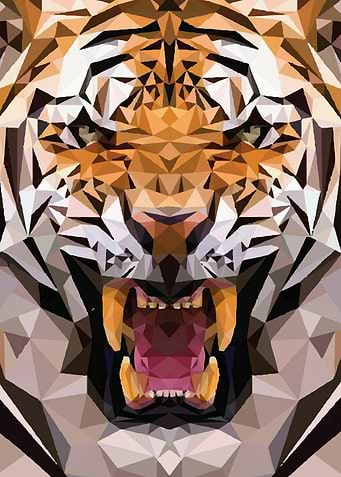 geometric Isometric Tiger