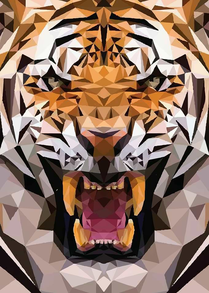 geometric Isometric Tiger