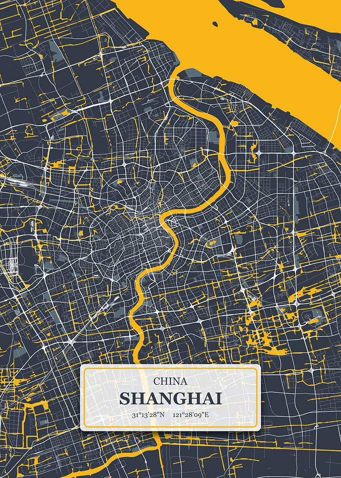 Shanghai China City Map