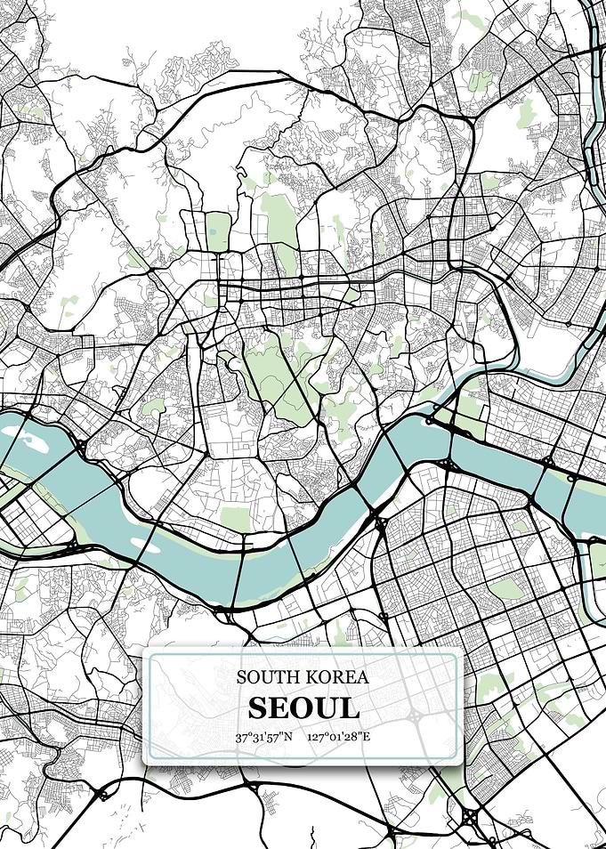 Seoul South Korea City Map