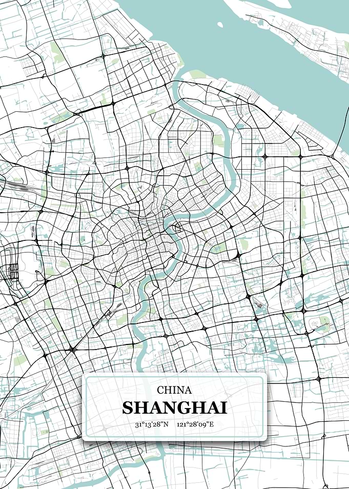 Shanghai China City Map