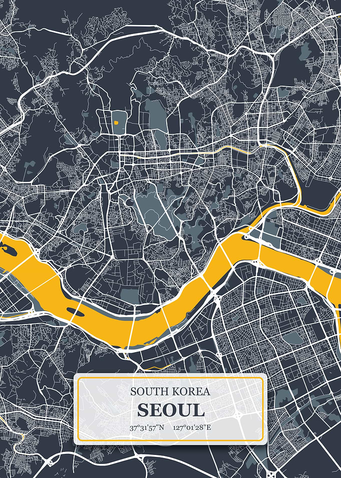 Seoul South Korea City Map