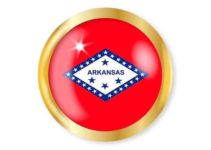 Arkansas Flag Button