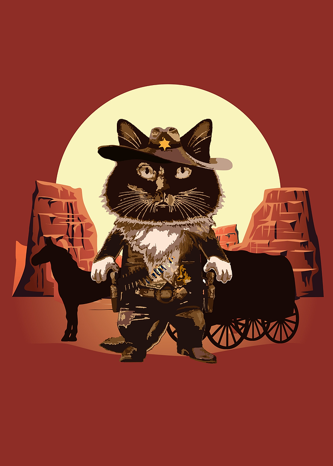 Cowboy Cat Illusrtation